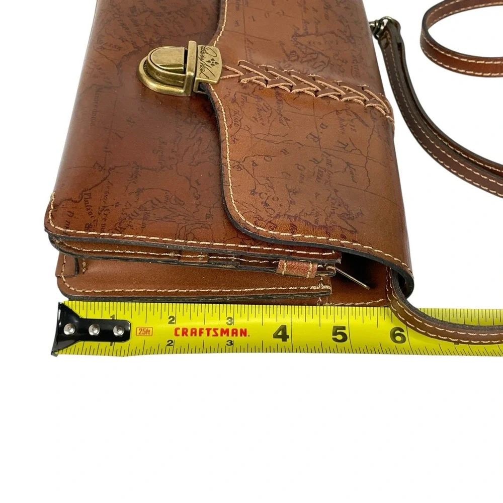 Patricia Nash Map Collection Crossbody Clutch Bag Leather Brass Travel Artisan - Picture 12 of 13